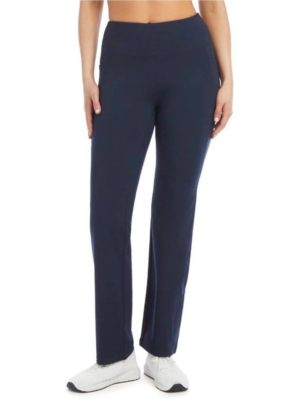 NEW WITH TAGS-Jockey Women's Studio Flare, HighWaist, Stretch Yoga Pants Navy LG
